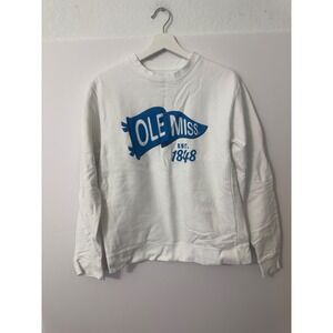 Summit Sportswear Ole Miss Sweatshirt Unisex Small White Graphic Crewneck